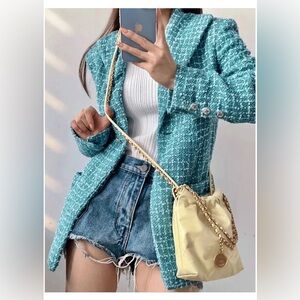Designer Blue Tweed Blazer